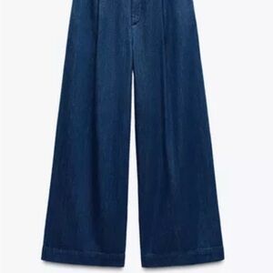 Zara Dark Blue Wide-Leg Jeans
